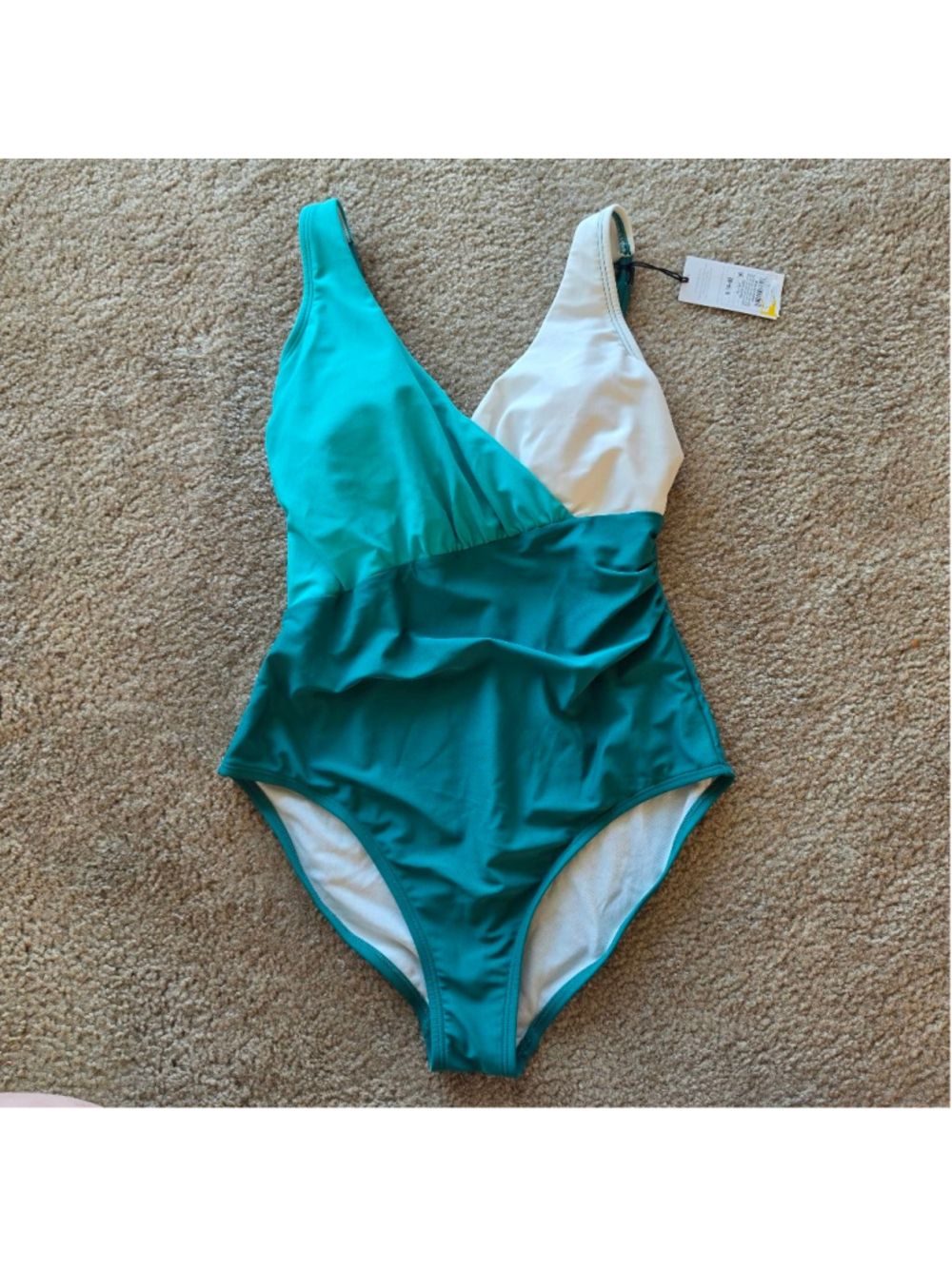 Women's Front Wrap Colorblock One Piece Swimsuit Shade & Shore Size Small